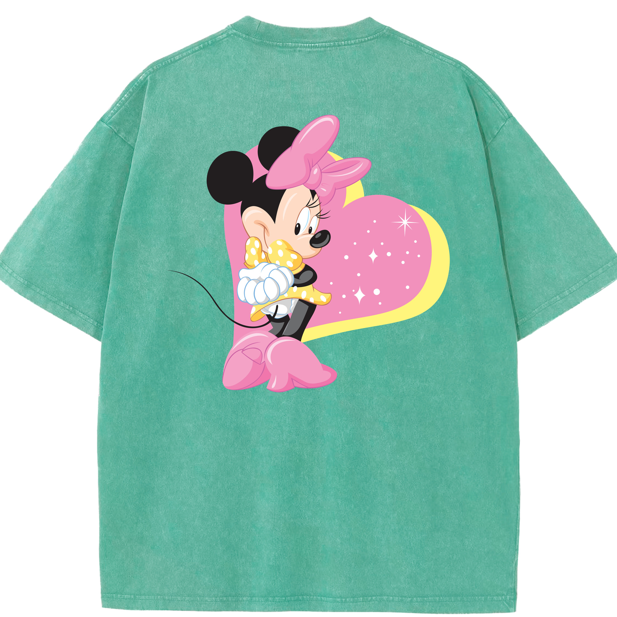 （画像用） ミッキーマウス Mickey Mouse 綿100% ヴィンテージ風 半袖Tシャツ（背面プリント）